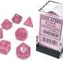 Polyhedral 7-Die Set: Borealis: Pink/Silver with Luminary chx27584